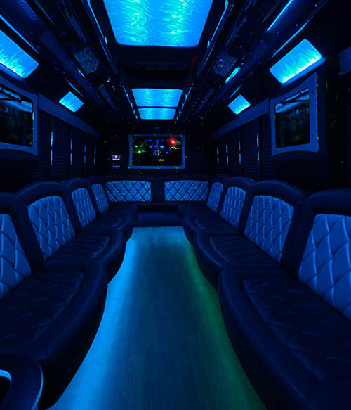 Galveston party bus rental with Wi-Fi